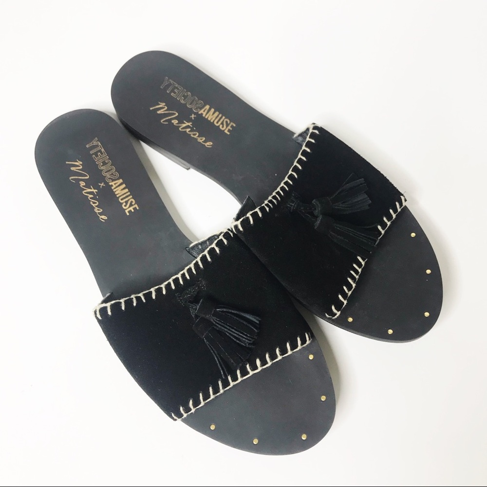 Matisse Island Fever Black Slip On Sandals